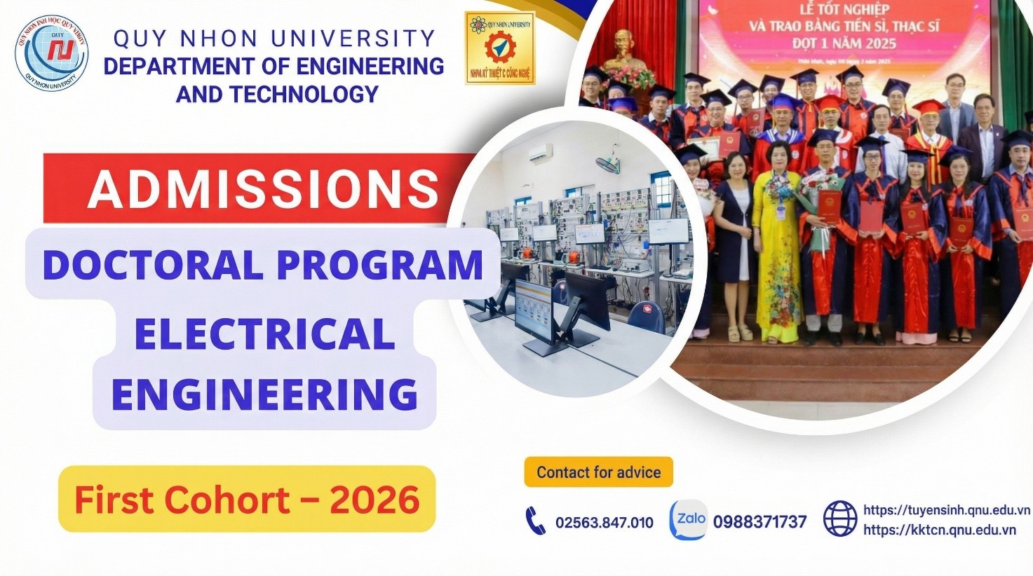 DEPARTMENT OF ENGINEERING AND TECHNOLOGY, QUY NHON UNIVERSITY, ANNOUNCES DOCTORAL ADMISSIONS IN ELECTRICAL ENGINEERING - First Cohort - 2026